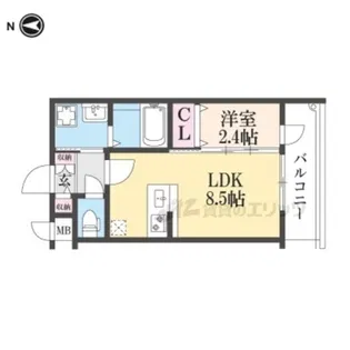 ファステート九条河原町レイヴ【204号室】の間取り