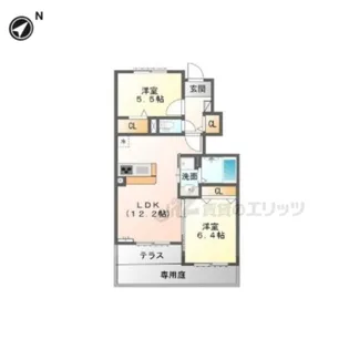 グランエムズ【1階】の間取り