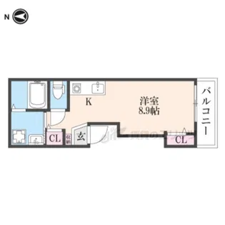 AXISIA尼崎【202号室】の間取り