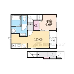 (仮称)水口町新城新築アパート3【2階】の間取り