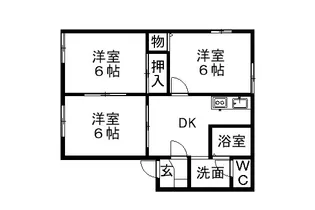 サンハイム山岡【1階】の間取り