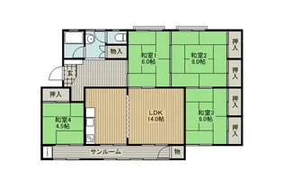 サンコーポ湖畔【3階】の間取り