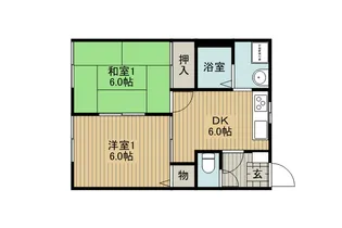 ボヌール共栄E棟【1階】の間取り