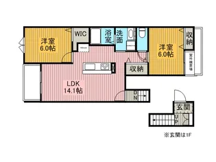 シュシュ・ドゥー【2階】の間取り