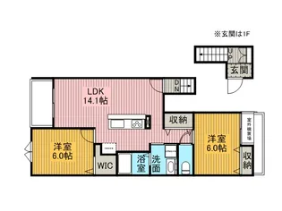 シュシュ・ドゥー【2階】の間取り