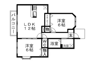 フラワーヒルD【1階】の間取り