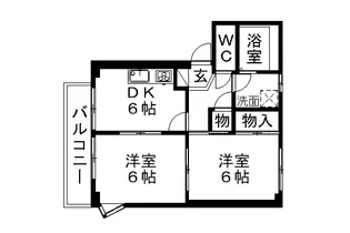 アップルパレスB【2階】の間取り