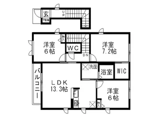 クレスト上の原【2階】の間取り