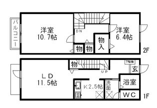 ラビアンローズ【1階】の間取り