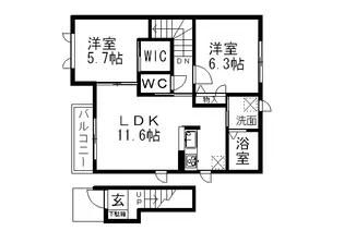 リーリエB棟【2階】の間取り