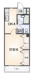 SARA林1【102号室】の間取り