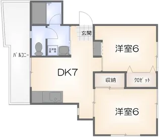 第12浜の前マンション【201号室】の間取り