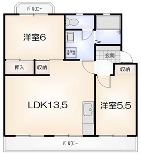 スカイハイツ新田【406号室】の間取り