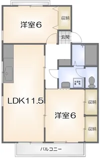 セジュール文化の森F【102号室】の間取り