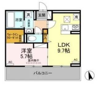 サンセール問屋町【206号室】の間取り