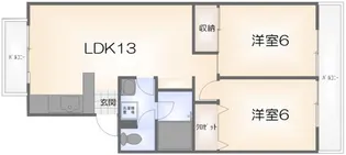 ドゥエル新蔵【102号室】の間取り