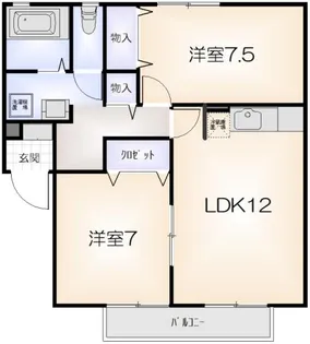 ハイカムール千代ヶ丸A【102号室】の間取り
