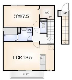 ローズコート野神B【202号室】の間取り