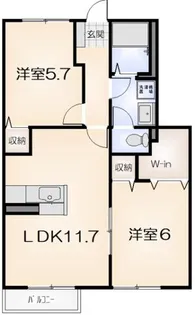 デュエルミサキ2C【105号室】の間取り