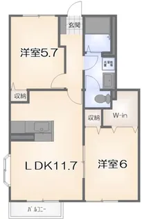 デュエルミサキ2C【105号室】の間取り