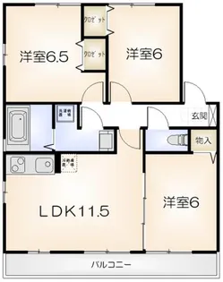 グランモア千代ヶ丸B【102号室】の間取り