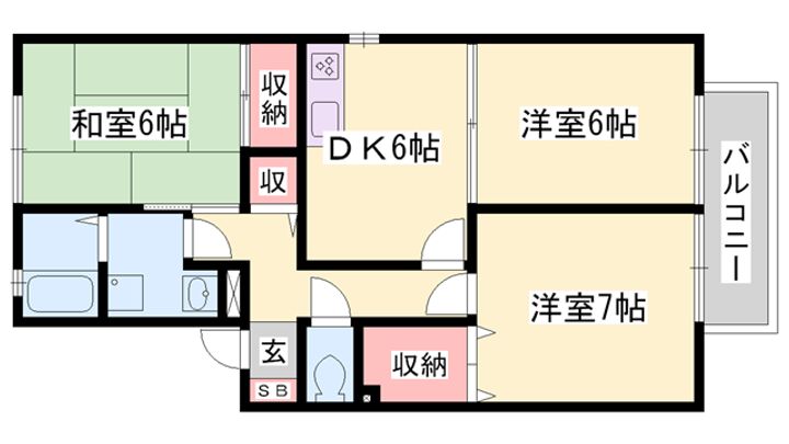 オークヒルズC101の間取り