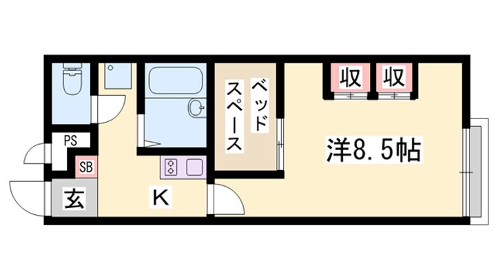 レオパレスSWEET HOME104の間取り
