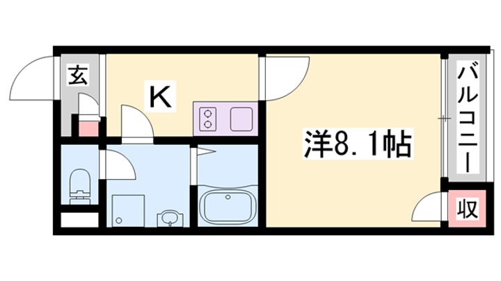 クレイノすずかぜ205の間取り