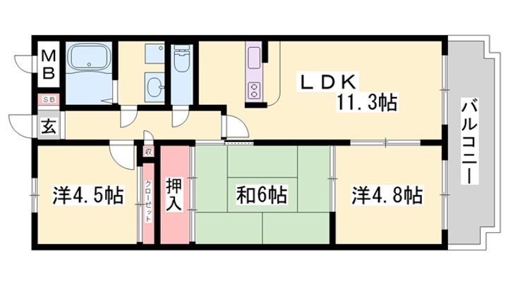 セントラヴィーヌ山手の間取り
