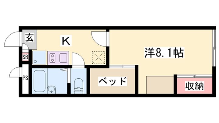 レオパレスチャンティック曽根201の間取り