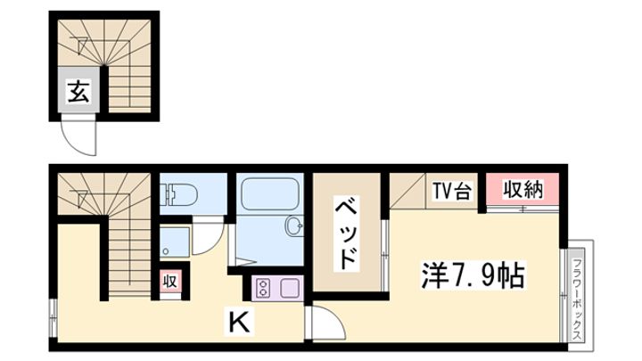 レオパレスビエネスタ208の間取り