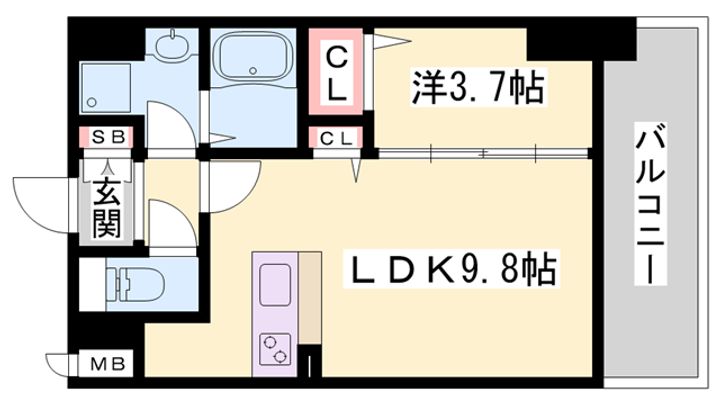 レジデンスh忍町901の間取り