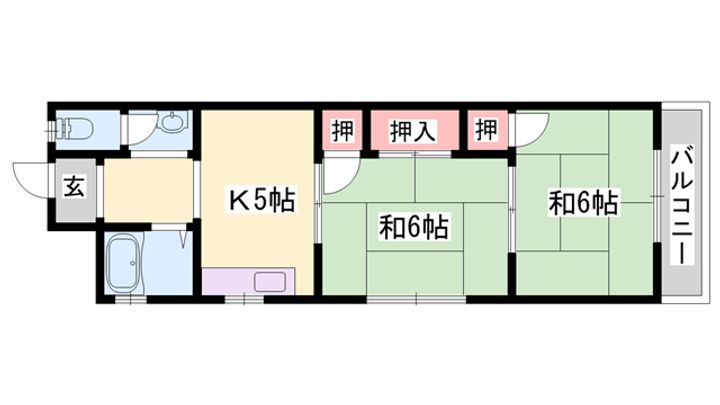 フラワーハイツ202の間取り