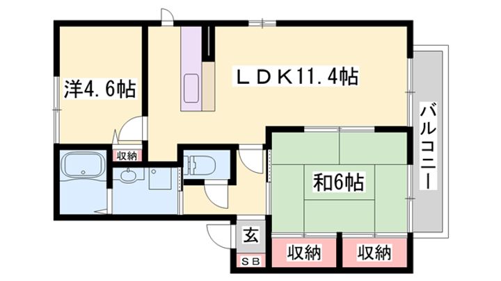 サンハイツ加古川Ⅱ203の間取り
