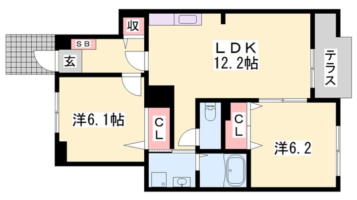 グラース・アンジュ103の間取り
