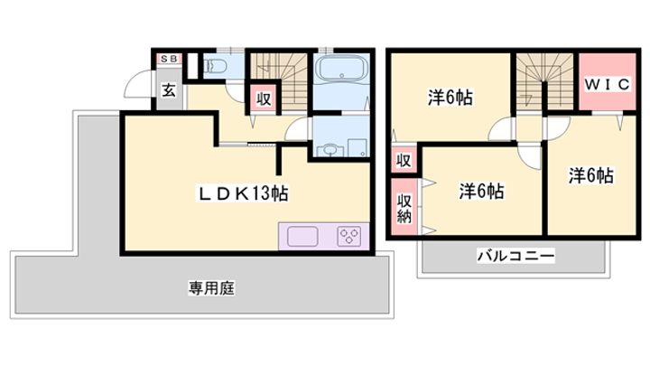 兵庫県三木市志染町青山1丁目(一戸建)の賃貸物件A101の間取り