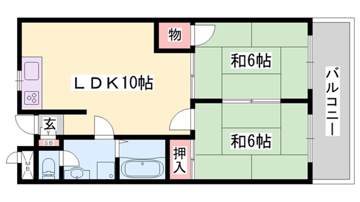 ハイツパディーサイドB205の間取り