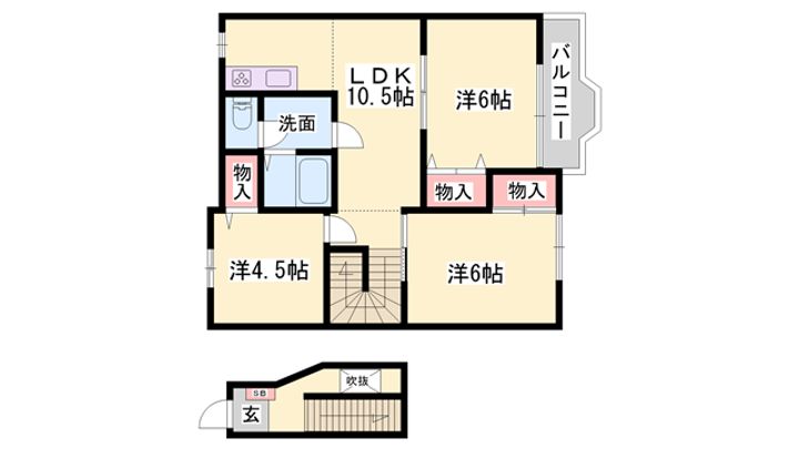 グリーンコートウメハラBの間取り