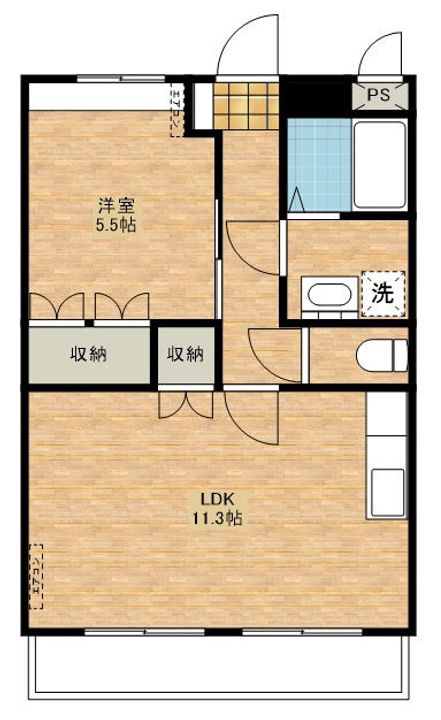 パル新谷弐番館202の間取り