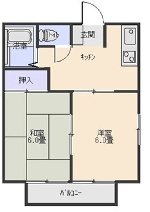 野原第6コーポの間取り
