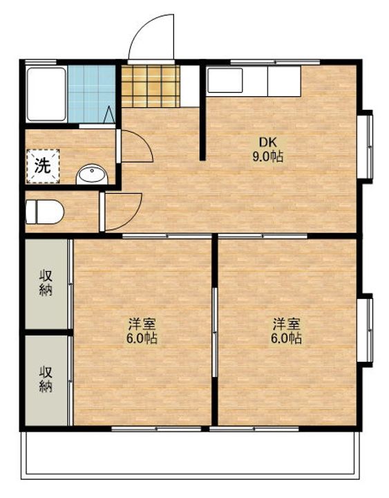 益子ハイツ202の間取り