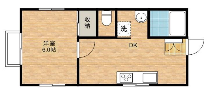 山本コーホーハイツD101の間取り