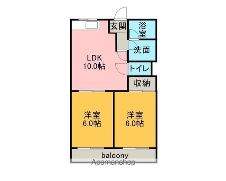 愛知県名古屋市中川区万場5丁目の賃貸マンションの間取り