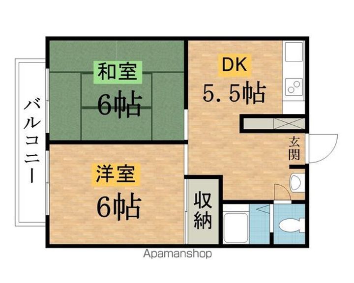 東京都八王子市平岡町の賃貸アパートの間取り