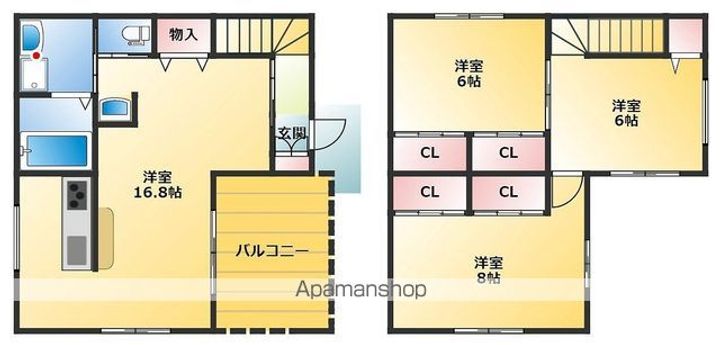 徳島県鳴門市撫養町大桑島字蛭子山(一戸建)の賃貸物件戸建ての間取り