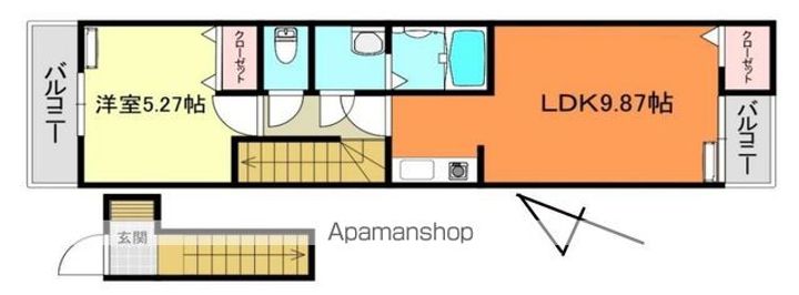 滋賀県甲賀市水口町秋葉の賃貸アパートの間取り
