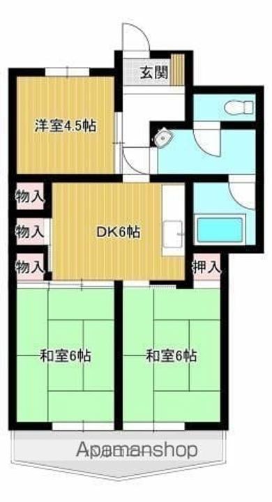 香川県坂出市中央町の賃貸マンションの間取り