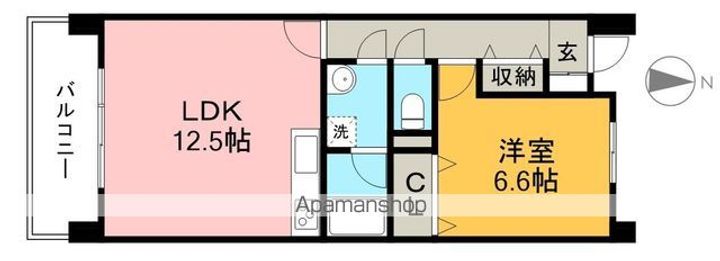 高知県高知市札場の賃貸マンションの間取り