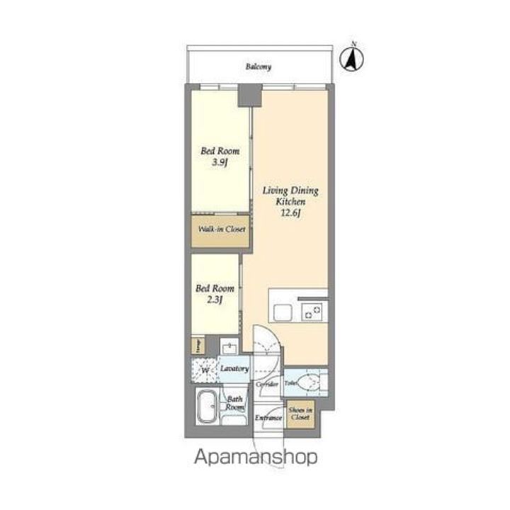 東京都練馬区中村3丁目の賃貸マンションの間取り