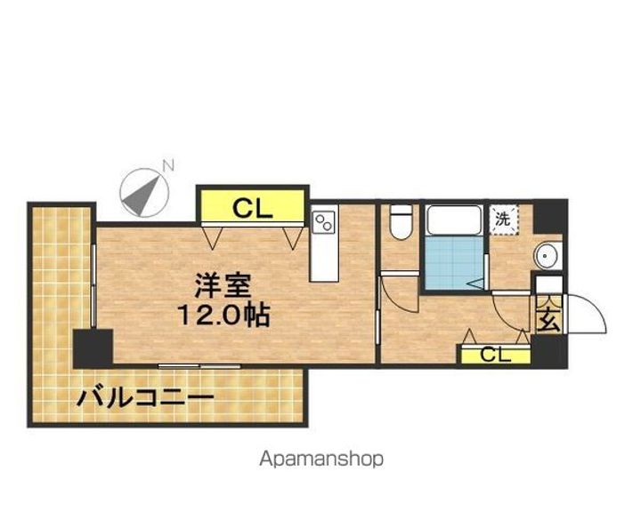 福岡県福岡市中央区清川1丁目の賃貸マンションの間取り